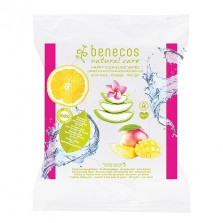 BENECOS Naturalne wilgotne chusteczki oczyszczające Aloes&Mango&Pomarańcza 25szt